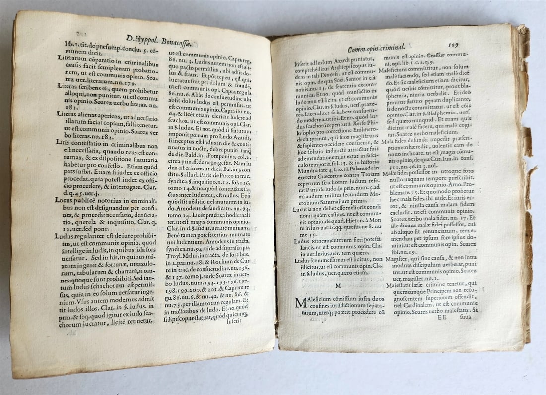 1575 LAW BOOK COMMUNES DOCTORUM IURIS UTRIUSQUE antique VELLUM BINDING - 6