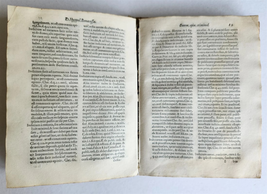 1575 LAW BOOK COMMUNES DOCTORUM IURIS UTRIUSQUE antique VELLUM BINDING - 8