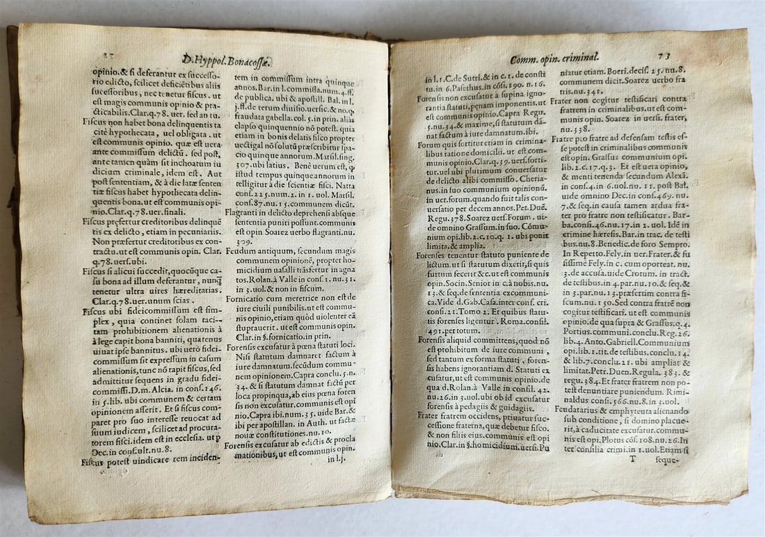 1575 LAW BOOK COMMUNES DOCTORUM IURIS UTRIUSQUE antique VELLUM BINDING - 9