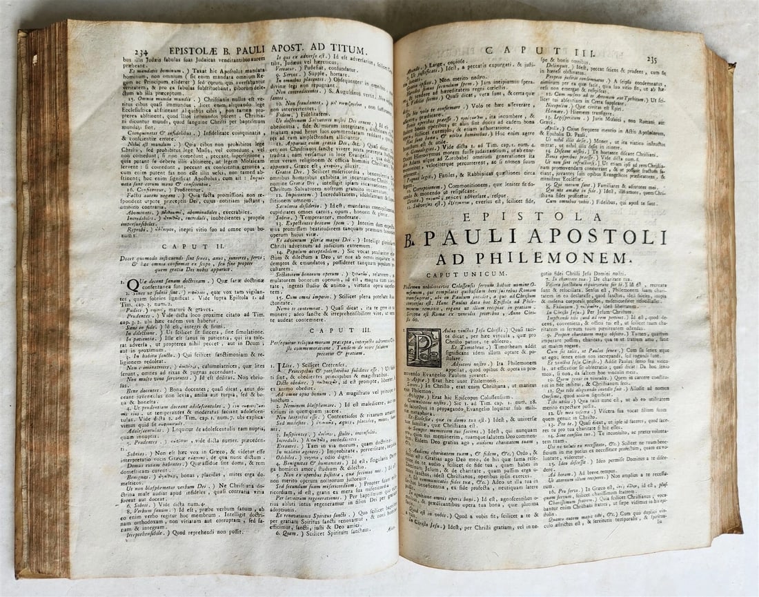 1743 BIBLE COMMENTARY Joannis Stephani Menochius LATIN VELLUM FOLIO antique v.2 - 10
