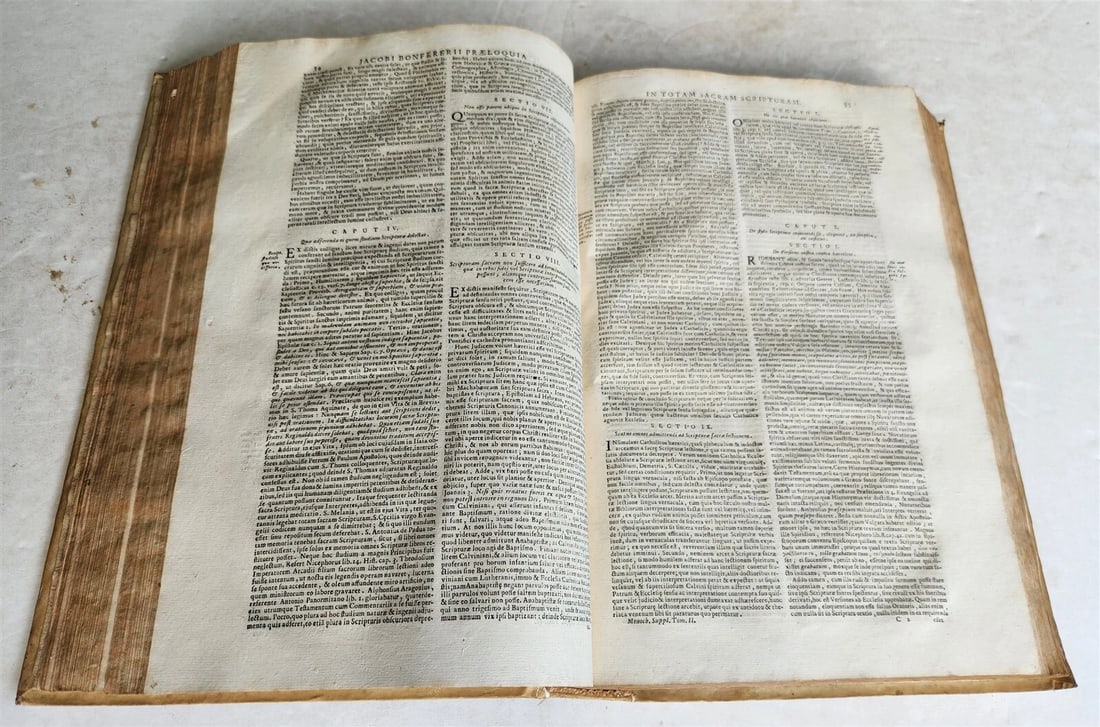 1743 BIBLE COMMENTARY Joannis Stephani Menochius LATIN VELLUM FOLIO antique v.2 - 5