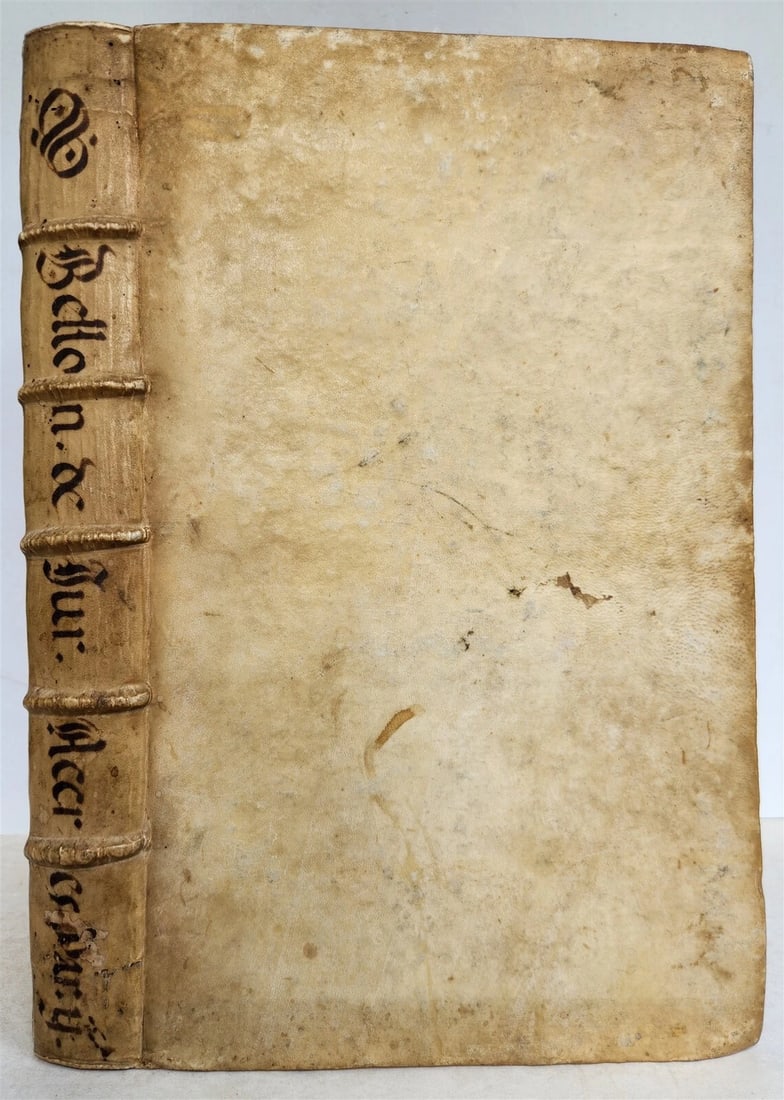 1637 LAW BOOK by IOANNIS ANTONII BELLONI VELLUM FOLIO w/MANUSCRIPT TITLE antique (1 of 11)