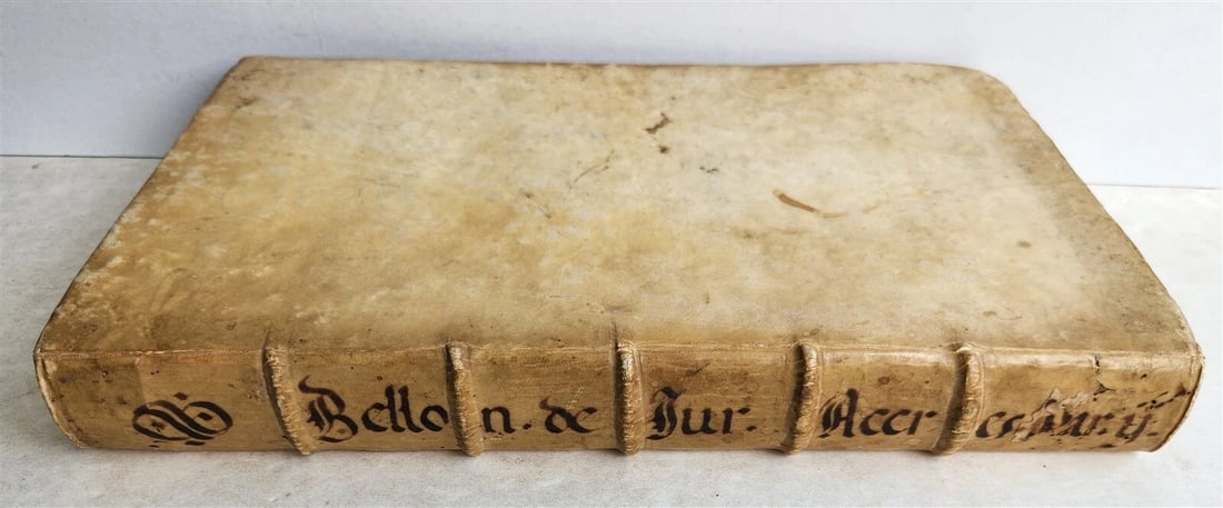 1637 LAW BOOK by IOANNIS ANTONII BELLONI VELLUM FOLIO w/MANUSCRIPT TITLE antique - 5