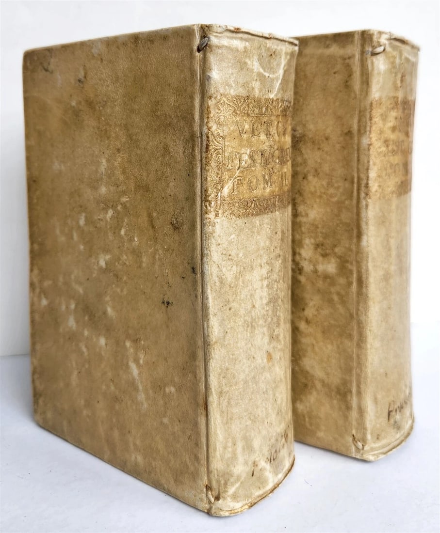 1725 BIBLE in GREEK 2 VOLUMES OLD TESTAMENT antique VELLUM BOUND - 2