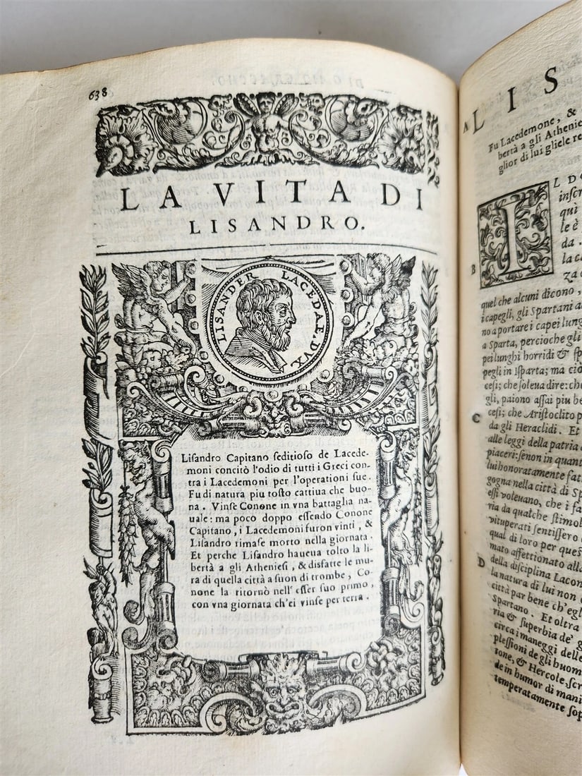 1582 PLUTARCH LIVES of ILLUSTRIOUS GREEK & ROMANS 2 VOLUMES antique ILLUSTRATED - 13