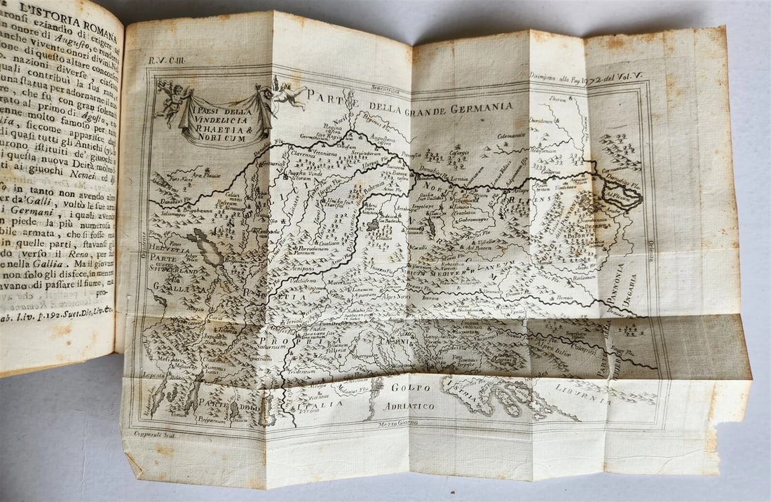 1741 UNIVERSAL HISTORY 7 VOLUMES antique ILLUSTRATED w/ MAPS in ITALIAN vellum - 12