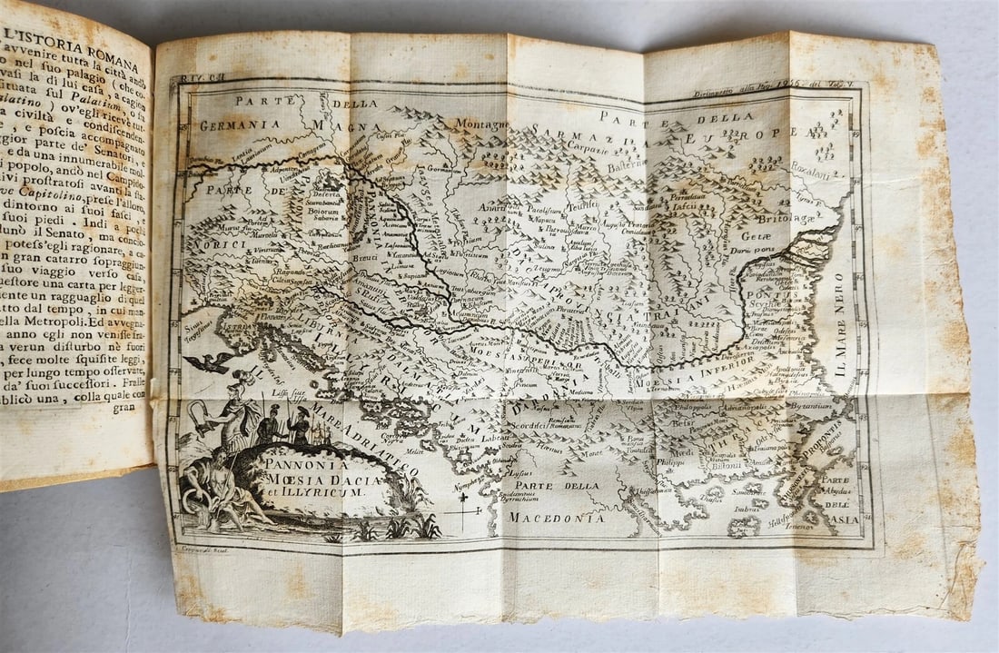 1741 UNIVERSAL HISTORY 7 VOLUMES antique ILLUSTRATED w/ MAPS in ITALIAN vellum - 13