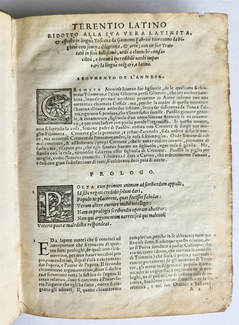 1558 TERENCE in ITALIAN antique 16th CENTURY vellum - 12