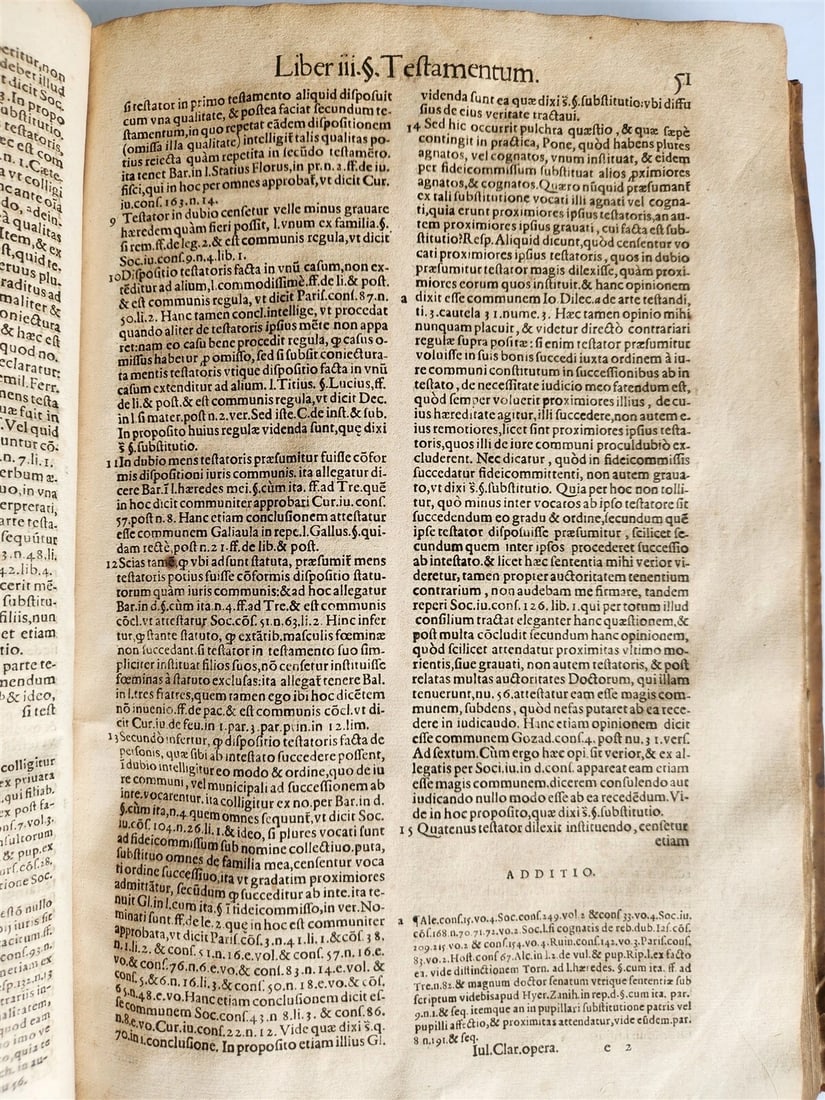 1582 LAW BOOK by CLARO GIULIO antique VELLUM BOUND FOLIO 16th CENTURY - 10