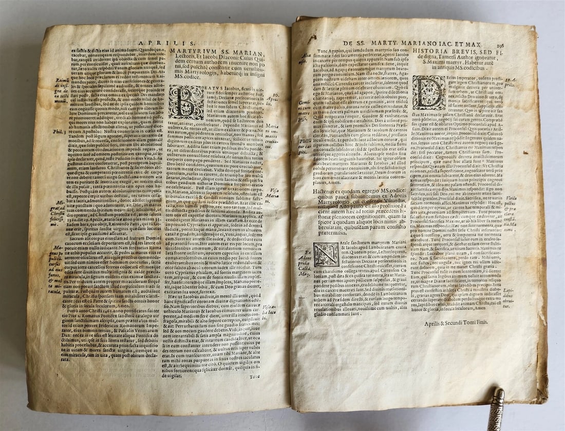 1581 LIVES of SAINTS antique VELLUM FOLIO De vitis sanctorum ab Aloysio Lipomano - 4