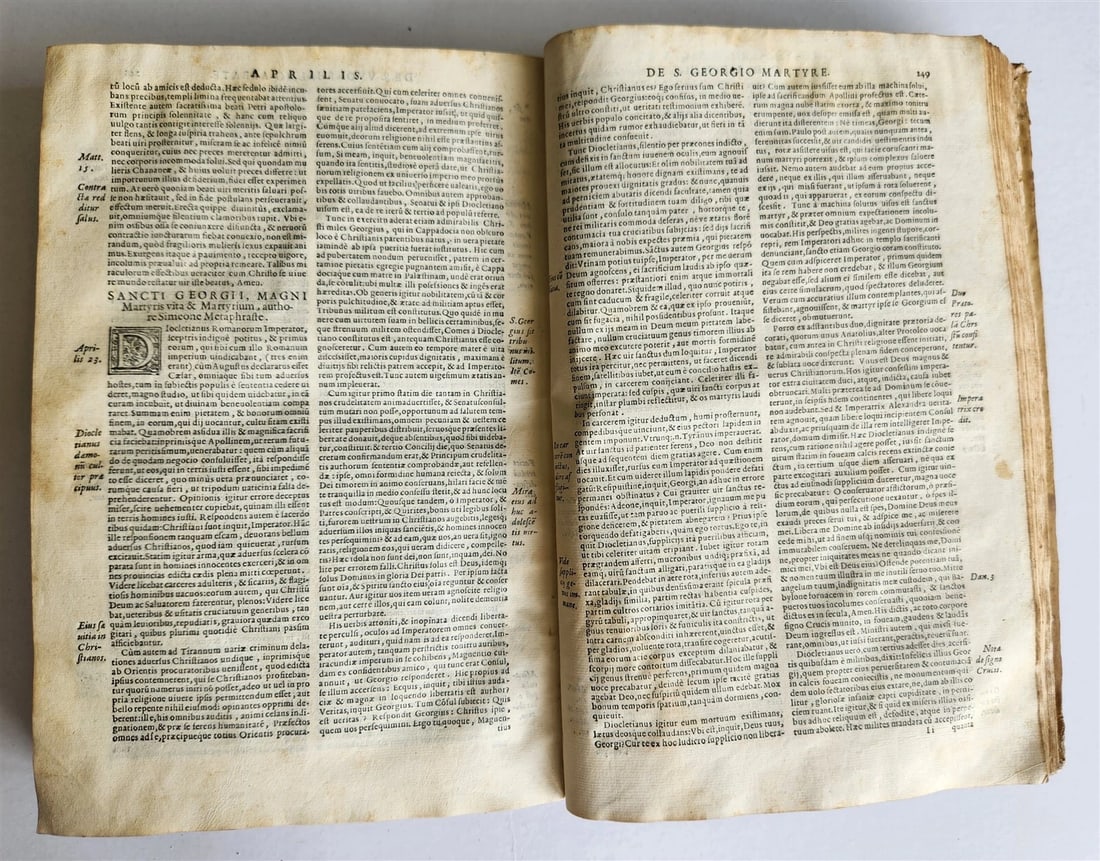 1581 LIVES of SAINTS antique VELLUM FOLIO De vitis sanctorum ab Aloysio Lipomano - 5