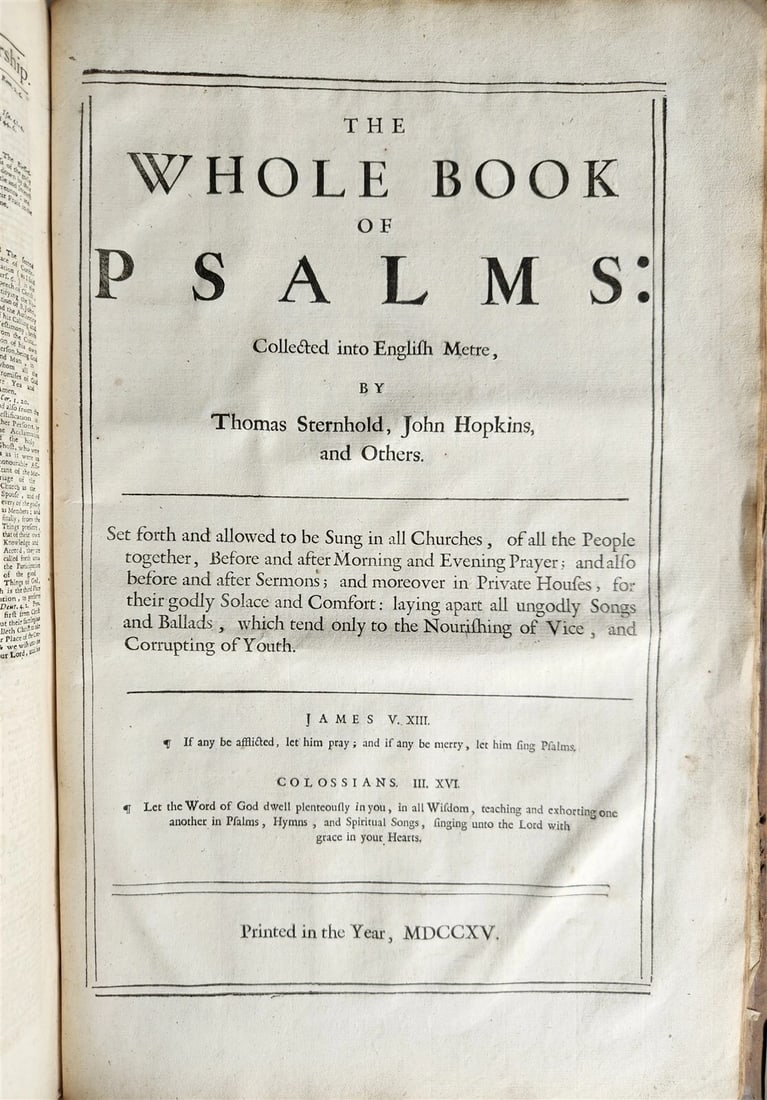 1715 BIBLE in ENGLISH antique ILLUSTRATED w/6 MAPS PIGSKIN FOLIO w/METAL CORNERS - 14