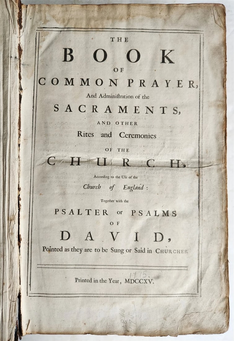 1715 BIBLE in ENGLISH antique ILLUSTRATED w/6 MAPS PIGSKIN FOLIO w/METAL CORNERS - 5