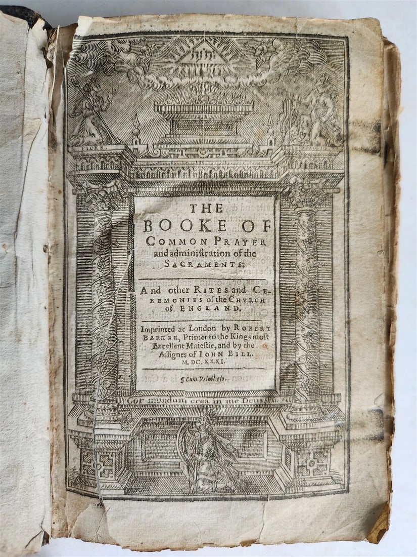 1631-34 BIBLE in ENGLISH ILLUSTRATED NEW TESTAMENT COMMON PRAYERS PSALMS antique - 6