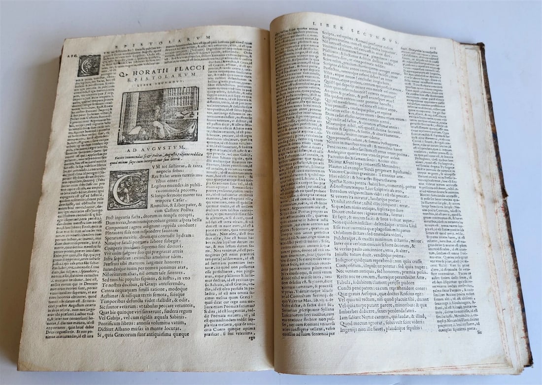1576 HORACE POETRY antique 16th century folio ILLUSTRATED - 8