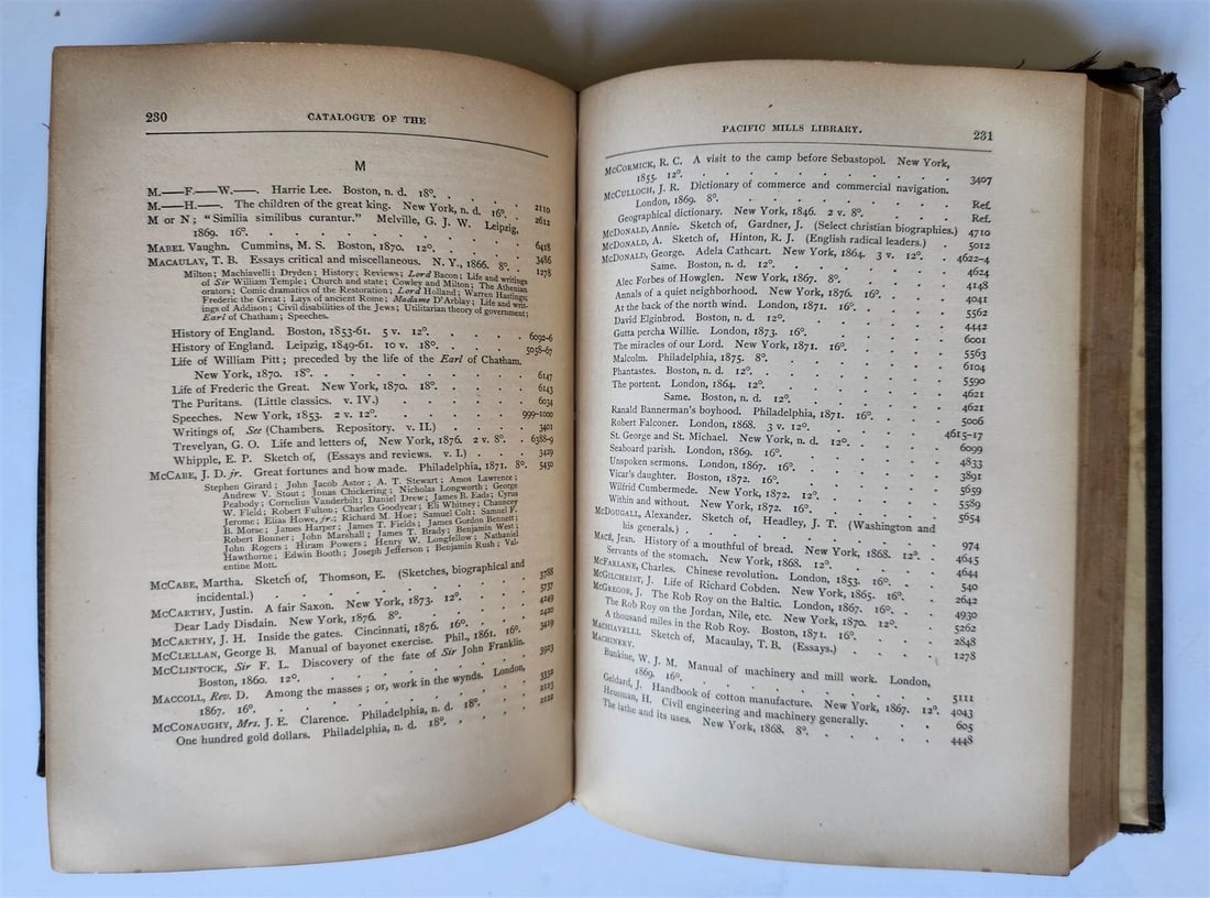 1876 CATALOGUE of the PACIFIC MILLS LIBRARY antique AMERICANA scarce - 6