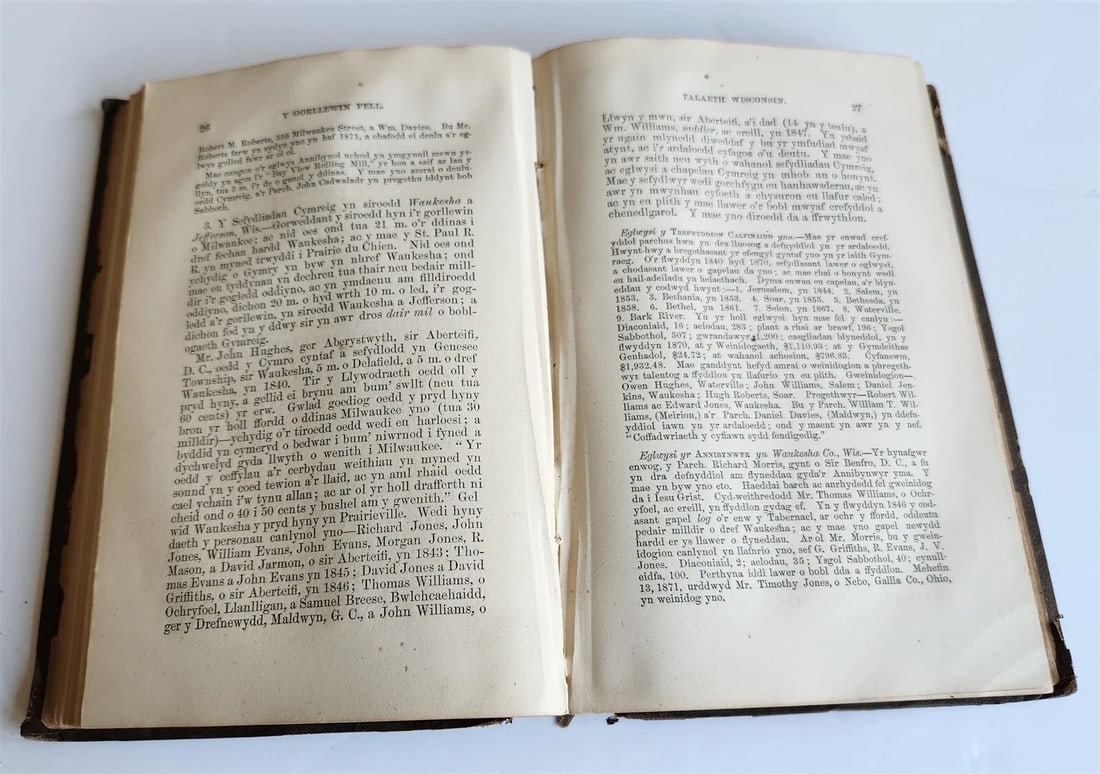 1872 HISTORY of WELSH in AMERICA antique HANES CYMRY AMERICANA - 4