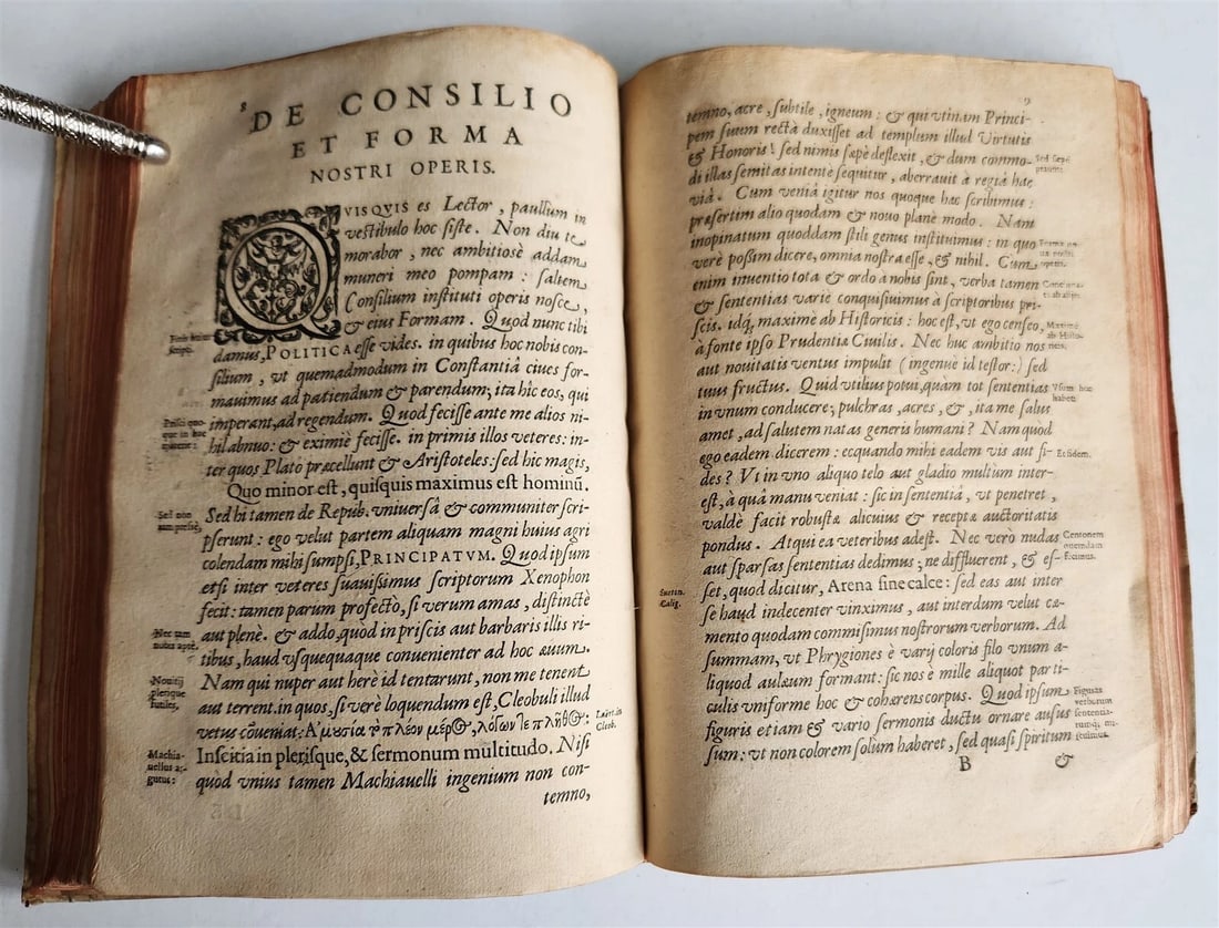1623 JUSTUS LIPSIUS Ad LIBROS POLITICORUM antique VELLUM BOUND - 6