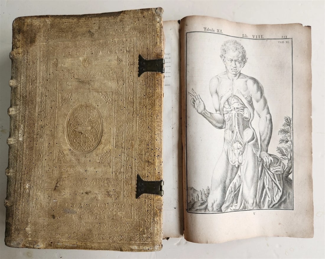 1645 ANATOMY TREATISE Adrian Spigelius 176 ENGRAVINGS ILLUSTRATED FOLIO antique (1 of 14)