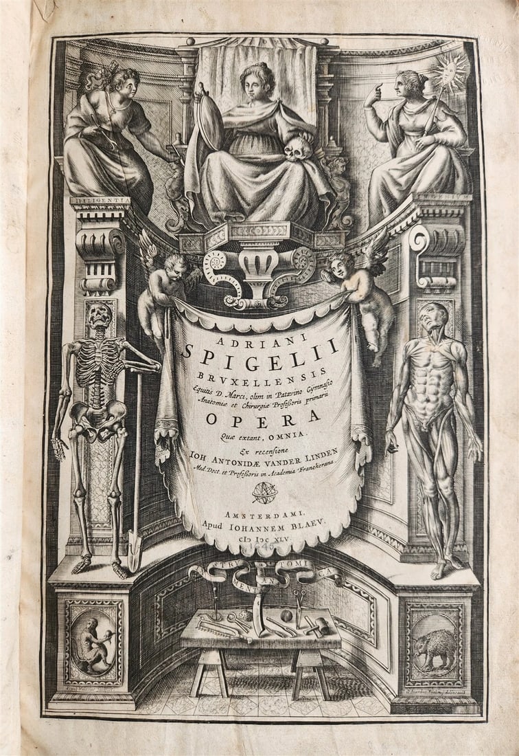 1645 ANATOMY TREATISE Adrian Spigelius 176 ENGRAVINGS ILLUSTRATED FOLIO antique - 2
