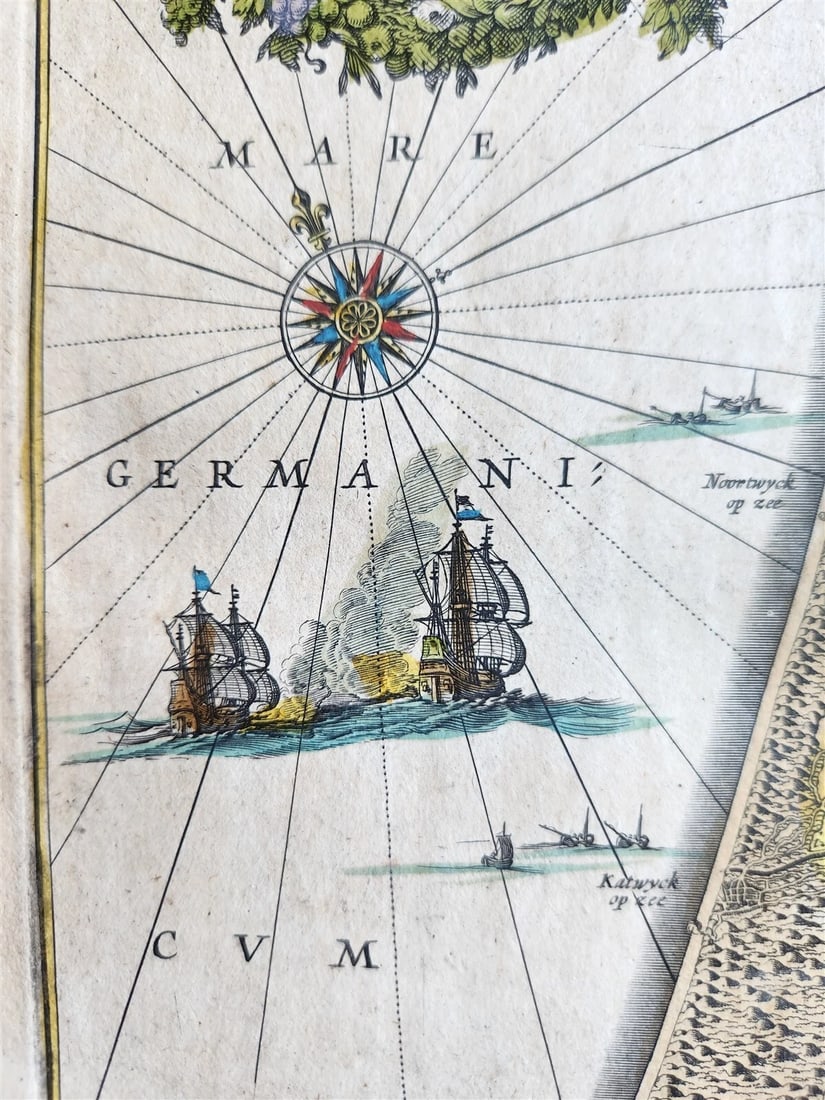 1640 Rhineland & Amstelland NETHERLANDS MAP by WILLEM BLAEU antique AUTHENTIC - 3