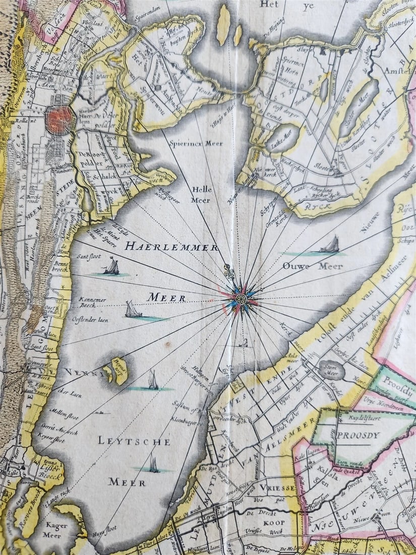 1640 Rhineland & Amstelland NETHERLANDS MAP by WILLEM BLAEU antique AUTHENTIC - 5