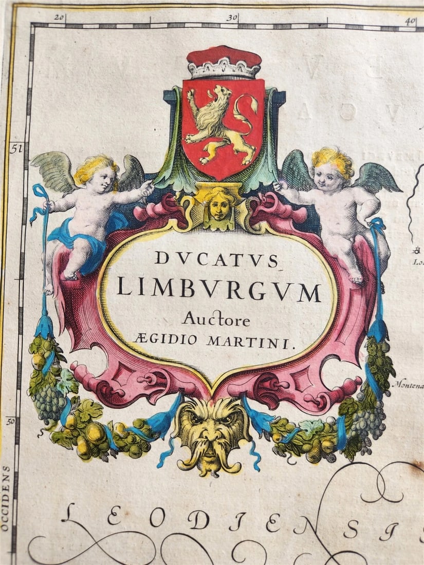 1640 MAP of LIMBURG NETHERLANDS by WILLEM BLAEU antique AUTHENTIC hand colored - 3