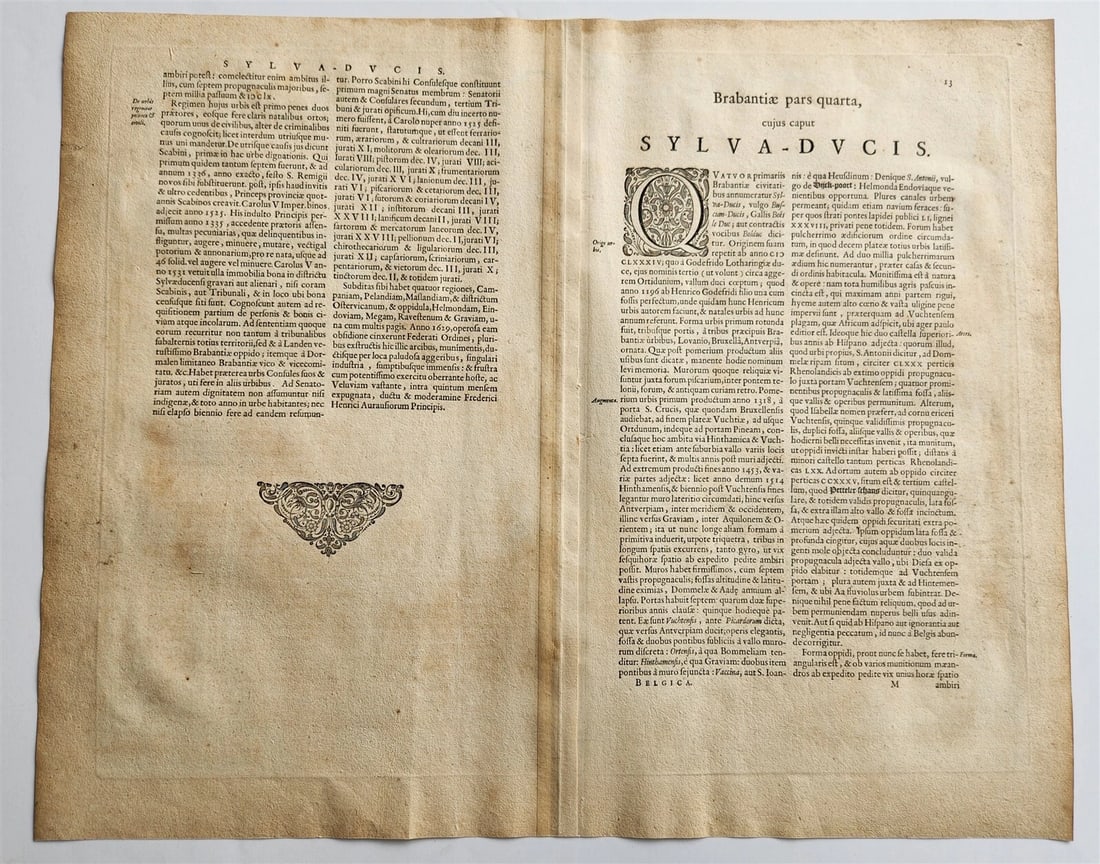 1640 MAP of Brabant SYLVADUCIS NETHERLANDS by WILLEM BLAEU antique AUTHENTIC - 4