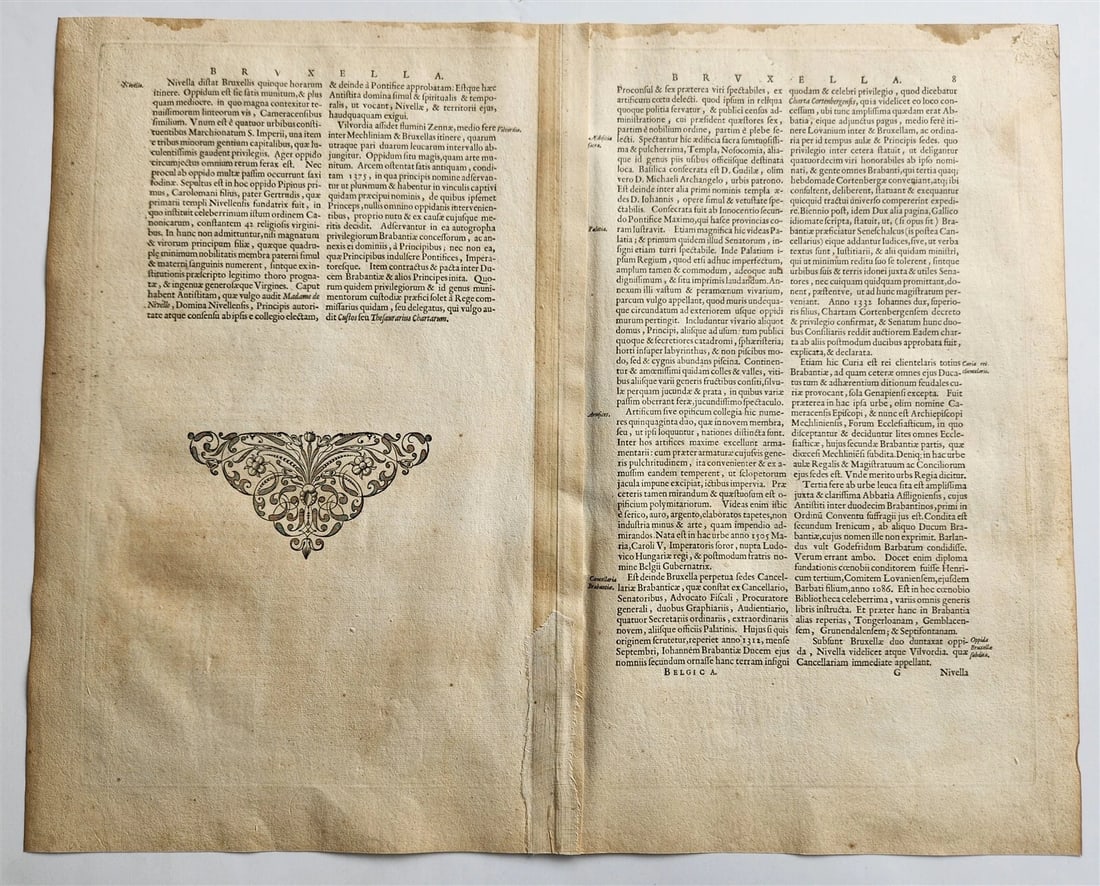 1640 MAP of Brabant Bruxelles BELGIUM by WILLEM BLAEU antique AUTHENTIC - 5