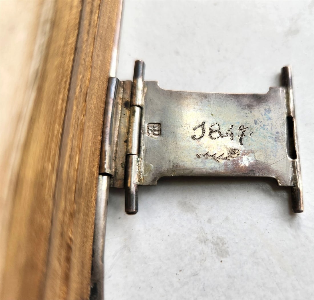 1843 DUTCH CHURCH BOOK antique w/ SILVER EDGES & CLASPS - 10