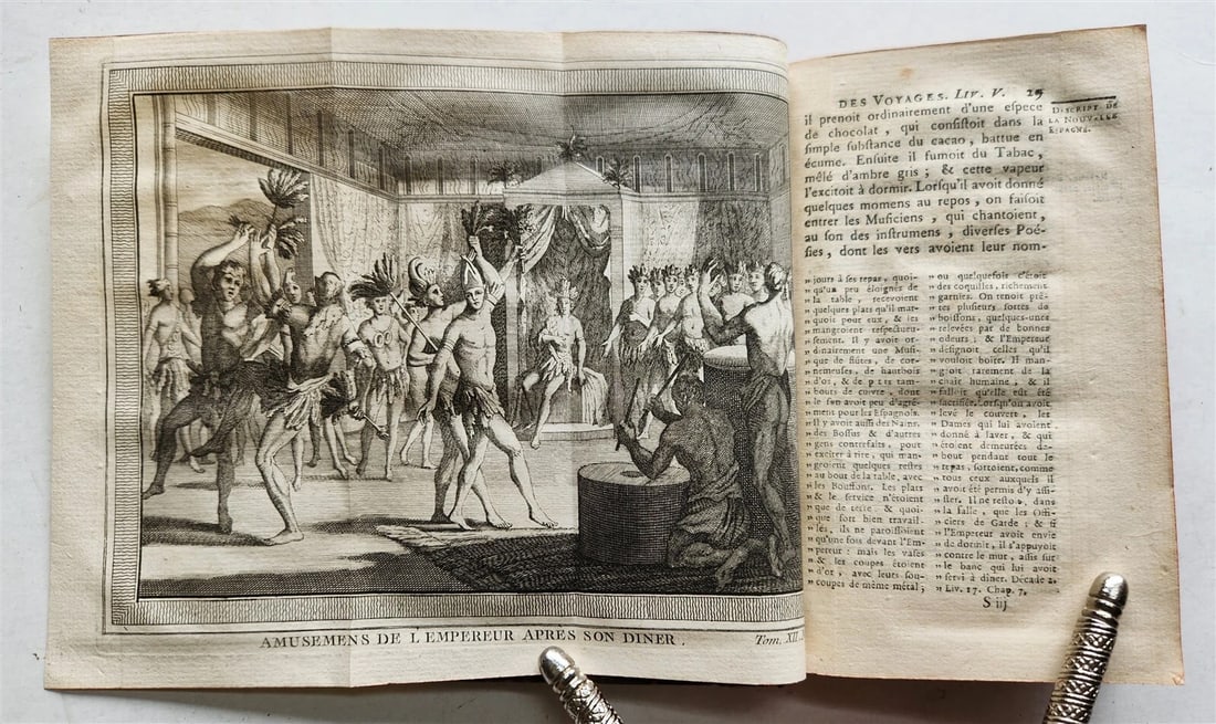 1754 HISTOIRE des VOYAGES illustrated MEXICO TRAVELS vol. 48 antique - 3