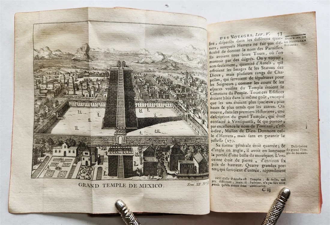 1754 HISTOIRE des VOYAGES illustrated MEXICO TRAVELS vol. 48 antique - 6