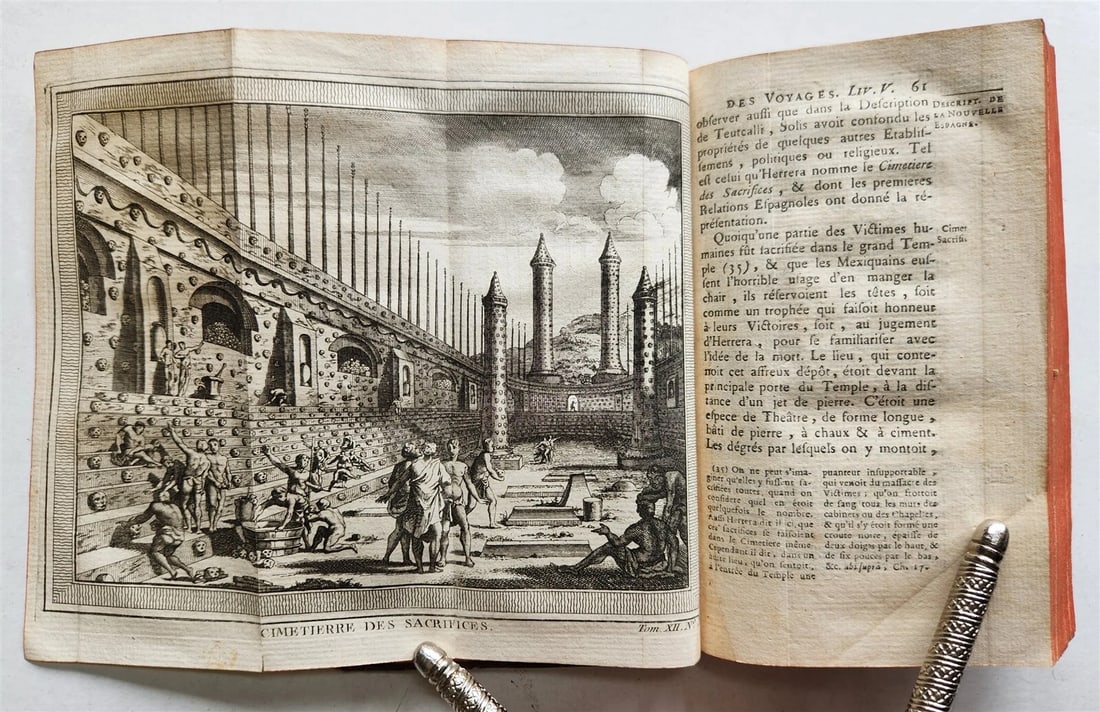 1754 HISTOIRE des VOYAGES illustrated MEXICO TRAVELS vol. 48 antique - 7