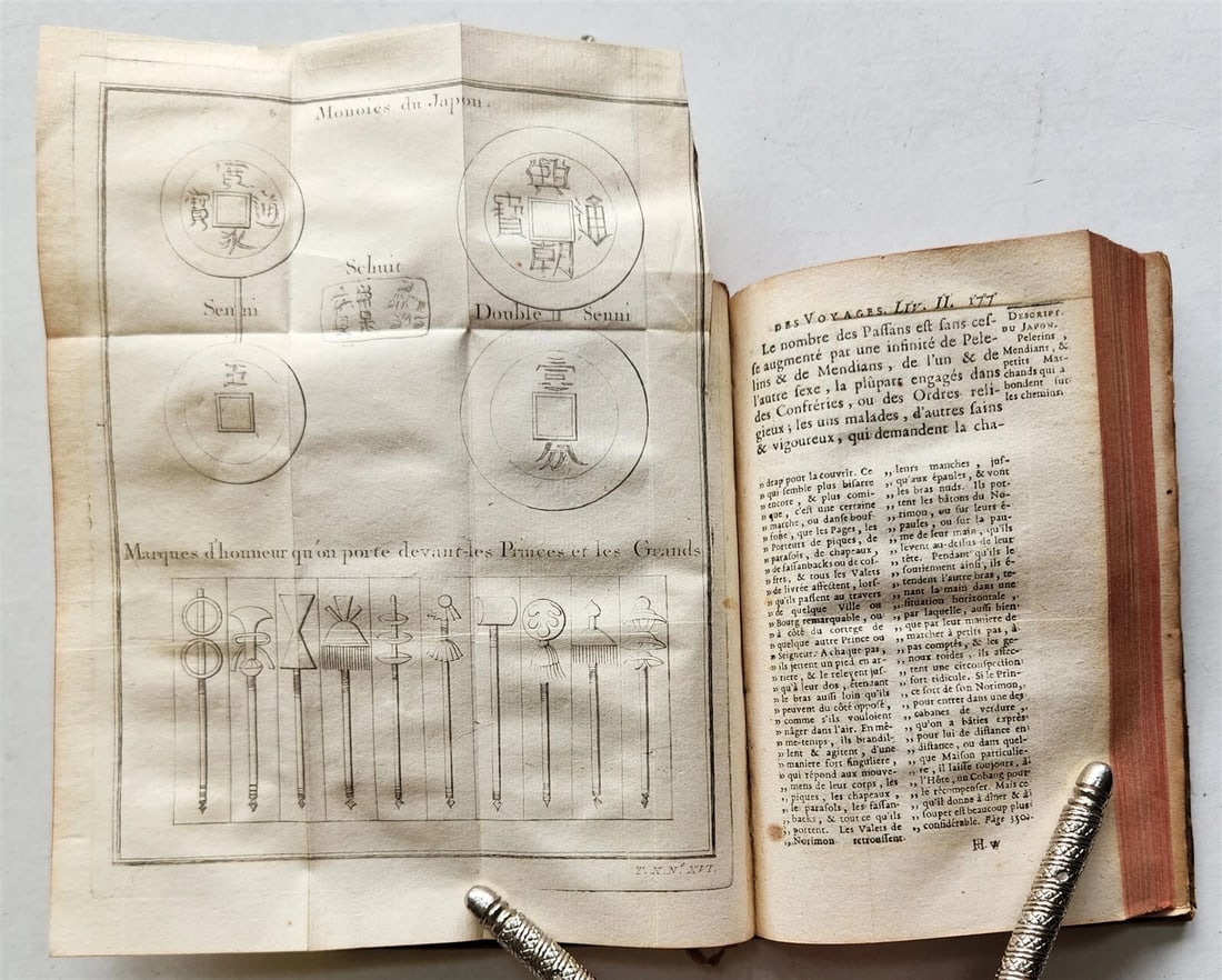 1752 HISTOIRE des VOYAGES illustrated TRAVELS to JAPAN vol. 40 antique - 5
