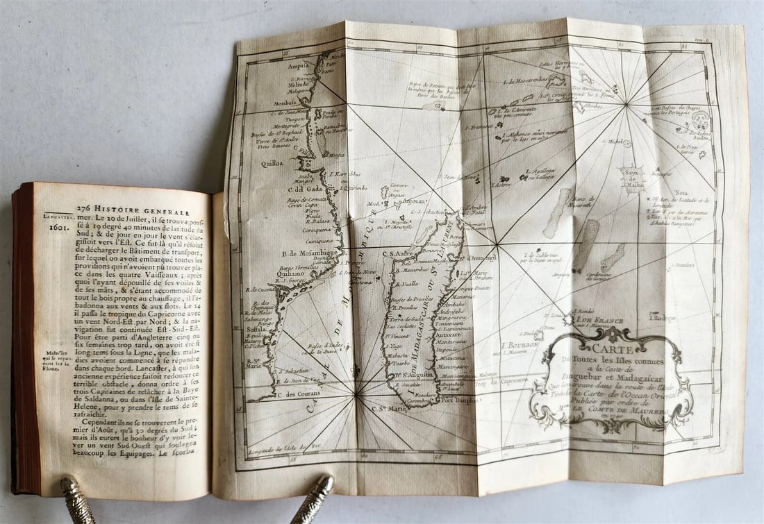 1749 HISTOIRE des VOYAGES illustrated TRAVELS to AFRICA & MADAGASCAR v.3 antique - 5