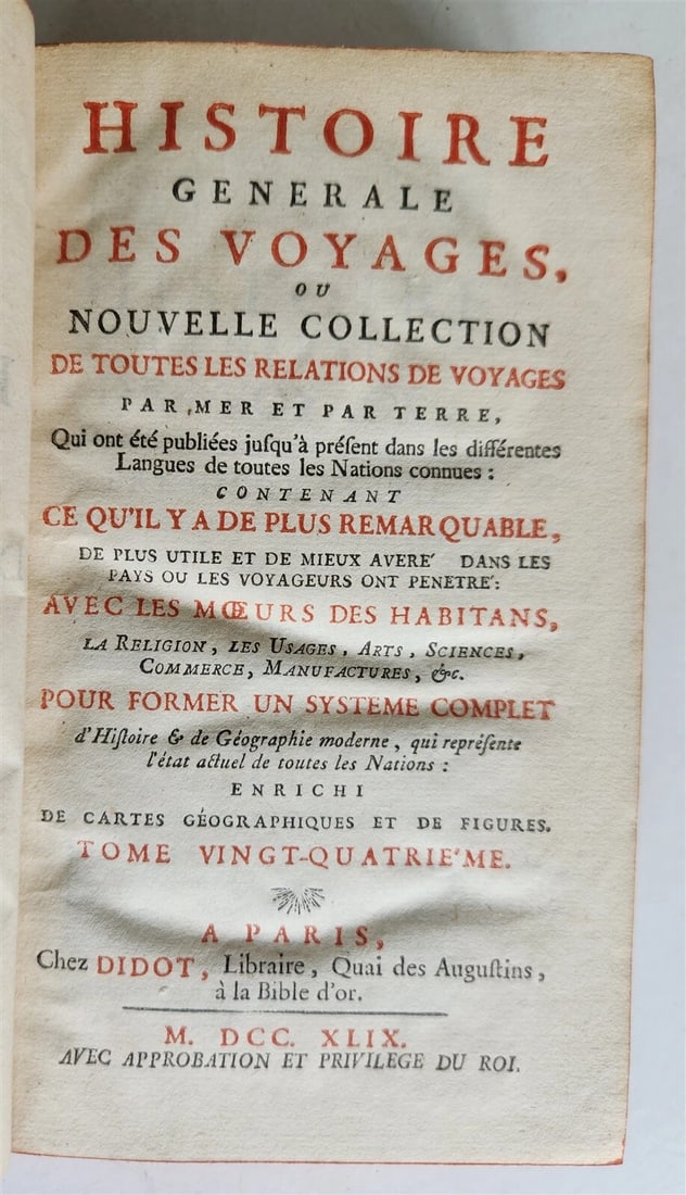 1749 HISTOIRE des VOYAGES illustrated v.24 CHINA NATURAL HISTORY TRAVELS antique - 2