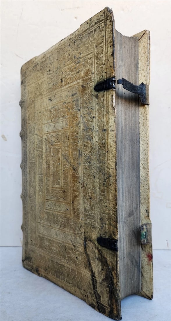 1593 DISPUTATIONES AGAINST HERETICS ROBERTI BELLARMINI antique PIGSKIN FOLIO v.3 - 3