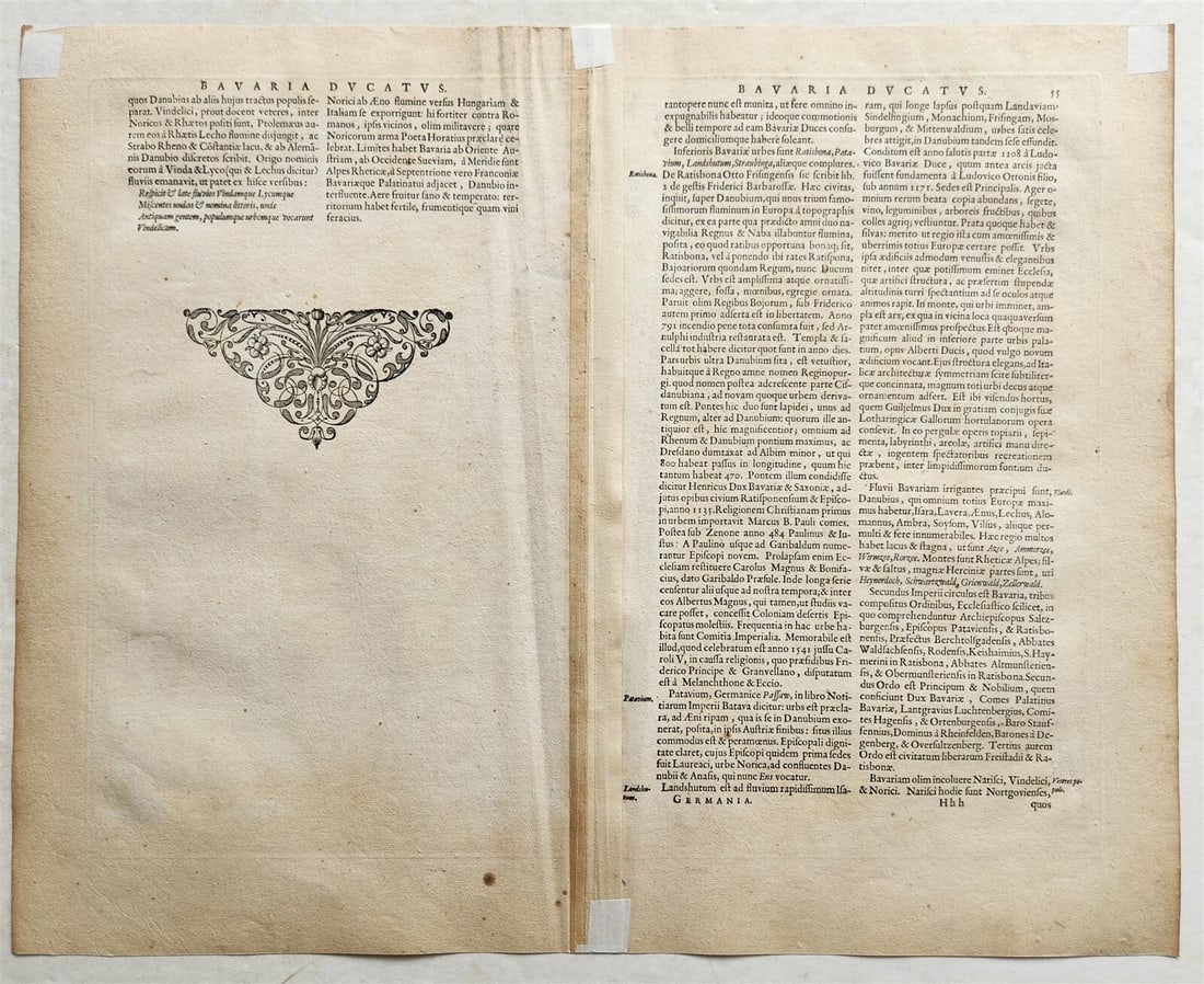 1640 MAP of GERMANY DUCHY BAVARIA by WILLEM BLAEU antique AUTHENTIC hand colored - 3