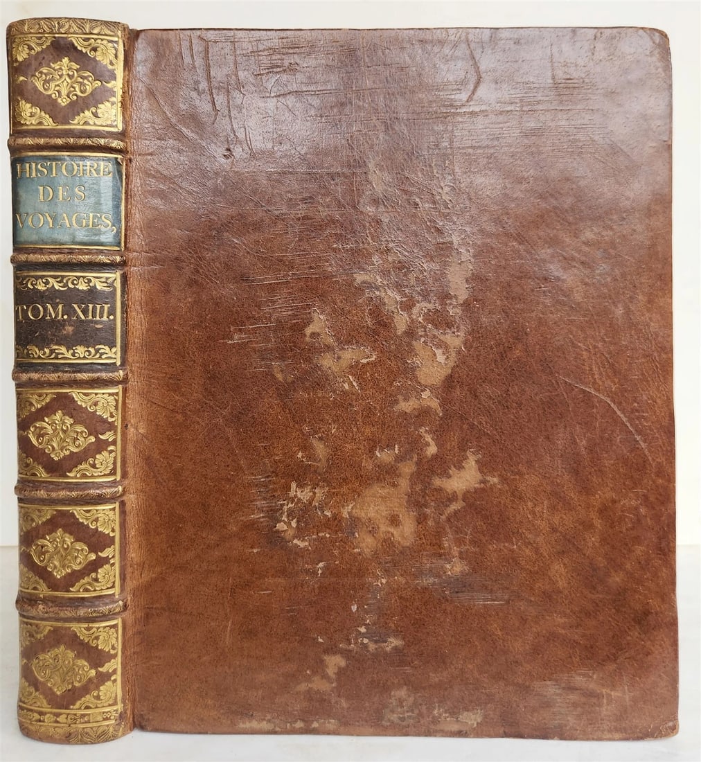 1755 TRAVELS TO INDIA antique Histoire generale des voyages vol. 13 ILLUSTRATED - 2