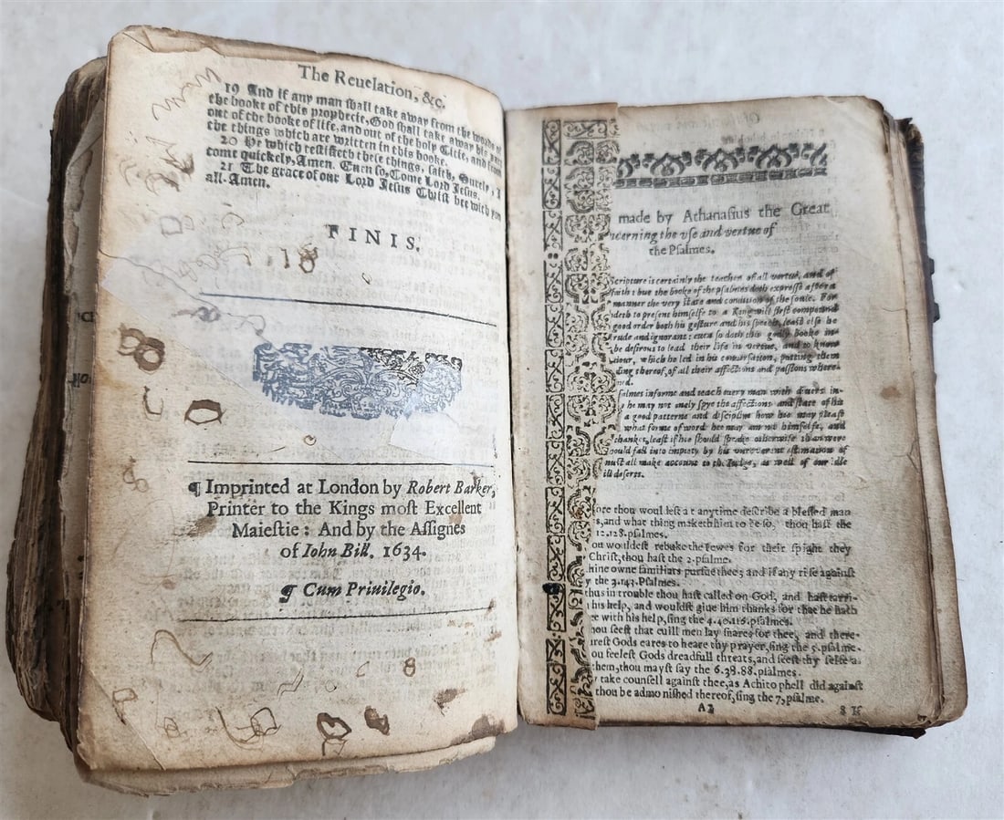 1634 BIBLE in ENGLISH antique New Testament LONDON BARKER & assigns of JOHN BILL - 8