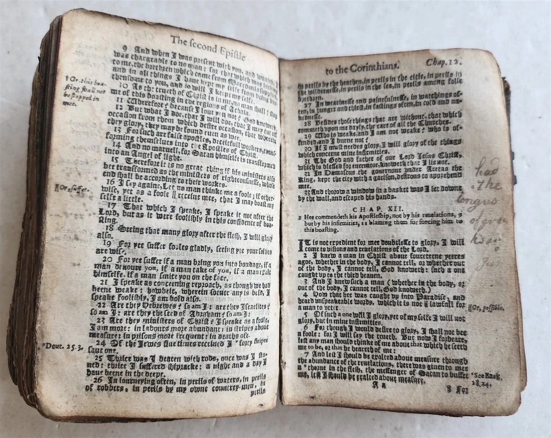 1634 BIBLE in ENGLISH antique New Testament LONDON BARKER & assigns of JOHN BILL - 9