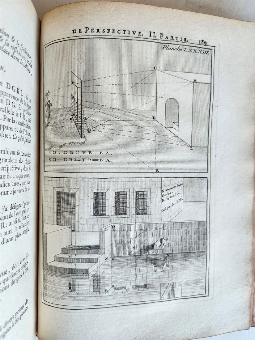 1750 TREATISE on PERPECTIVE for USE of ARTISTS antique ILLUSTRATED w/ 110 PLATES - 11