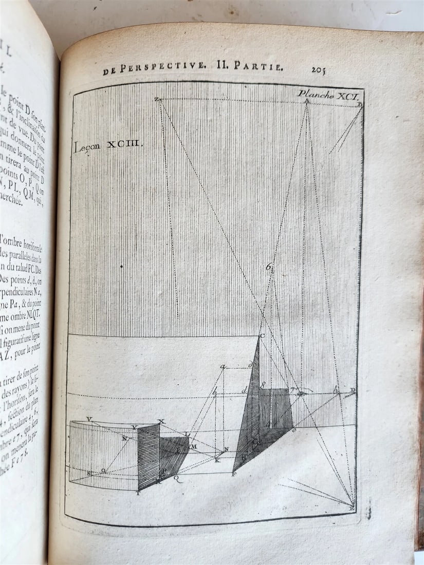 1750 TREATISE on PERPECTIVE for USE of ARTISTS antique ILLUSTRATED w/ 110 PLATES - 8