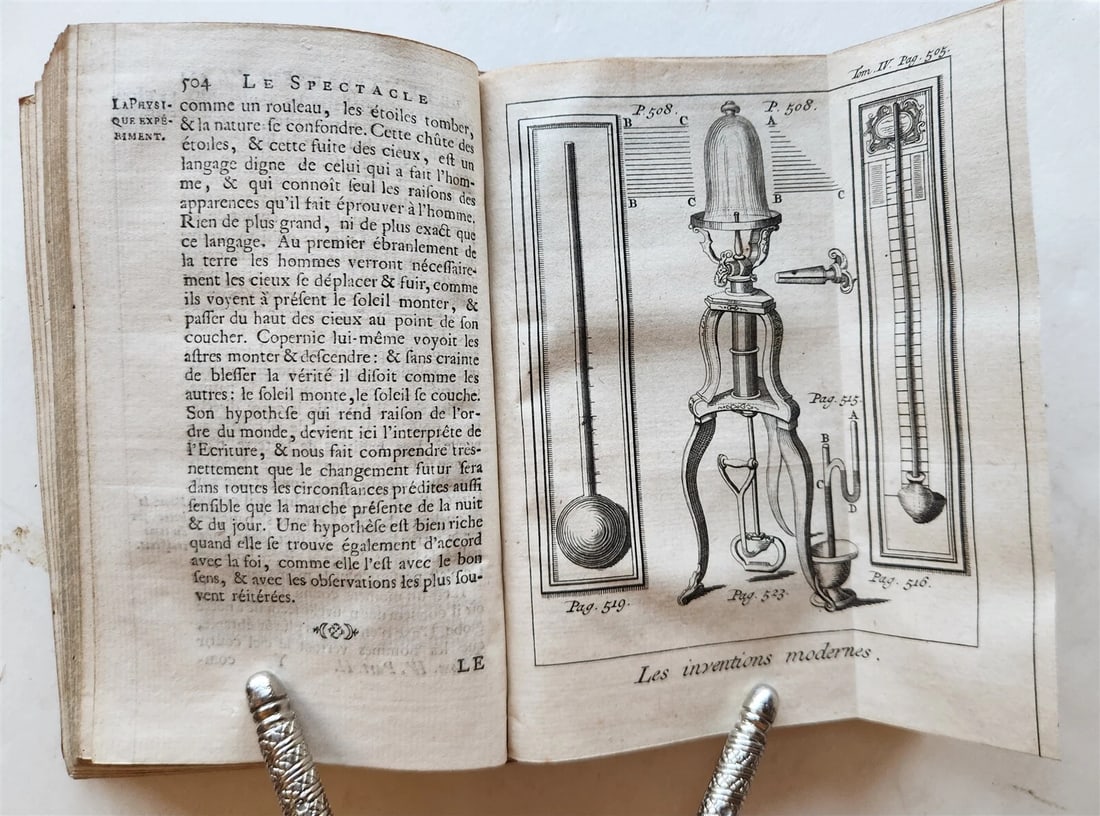 1739 SPECTACLE DE LA NATURE antique ILLUSTRATED w/ ASTRONOMY PLATES & MAPS - 14