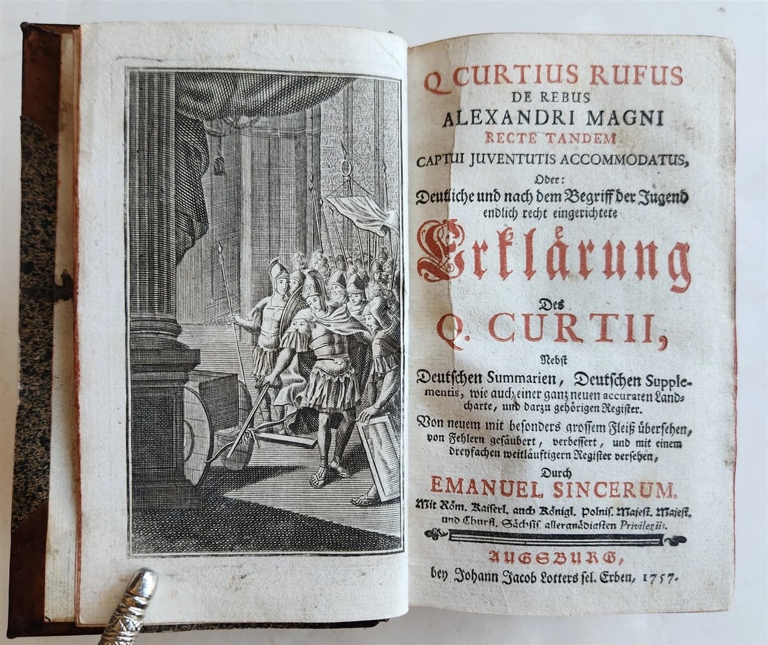 1757 LIFE of ALEXANDER THE GREAT by Curtius Rufus antique ILLUSTRATED w/ MAP (1 of 7)
