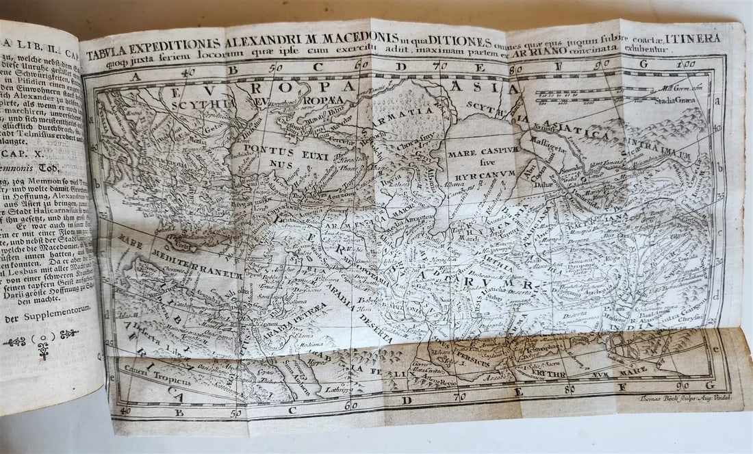 1757 LIFE of ALEXANDER THE GREAT by Curtius Rufus antique ILLUSTRATED w/ MAP - 2