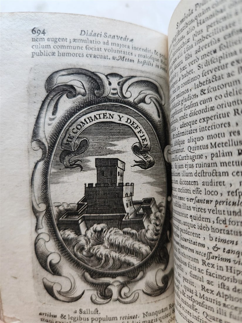 1659 EMBLEMATA by SAAVEDRA FAJARDO antique VELLUM BINDING ILLUSTRATED - 13