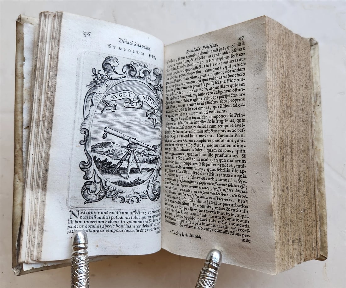 1659 EMBLEMATA by SAAVEDRA FAJARDO antique VELLUM BINDING ILLUSTRATED - 6