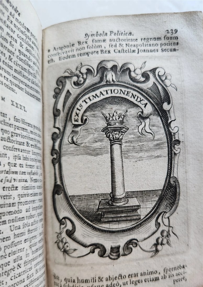 1659 EMBLEMATA by SAAVEDRA FAJARDO antique VELLUM BINDING ILLUSTRATED - 7