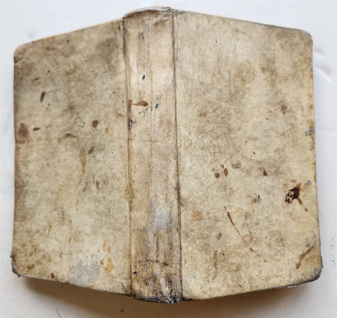 1751 BIBLE in FRENCH NEW TESTAMENT antique VELLUM BINDING - 2